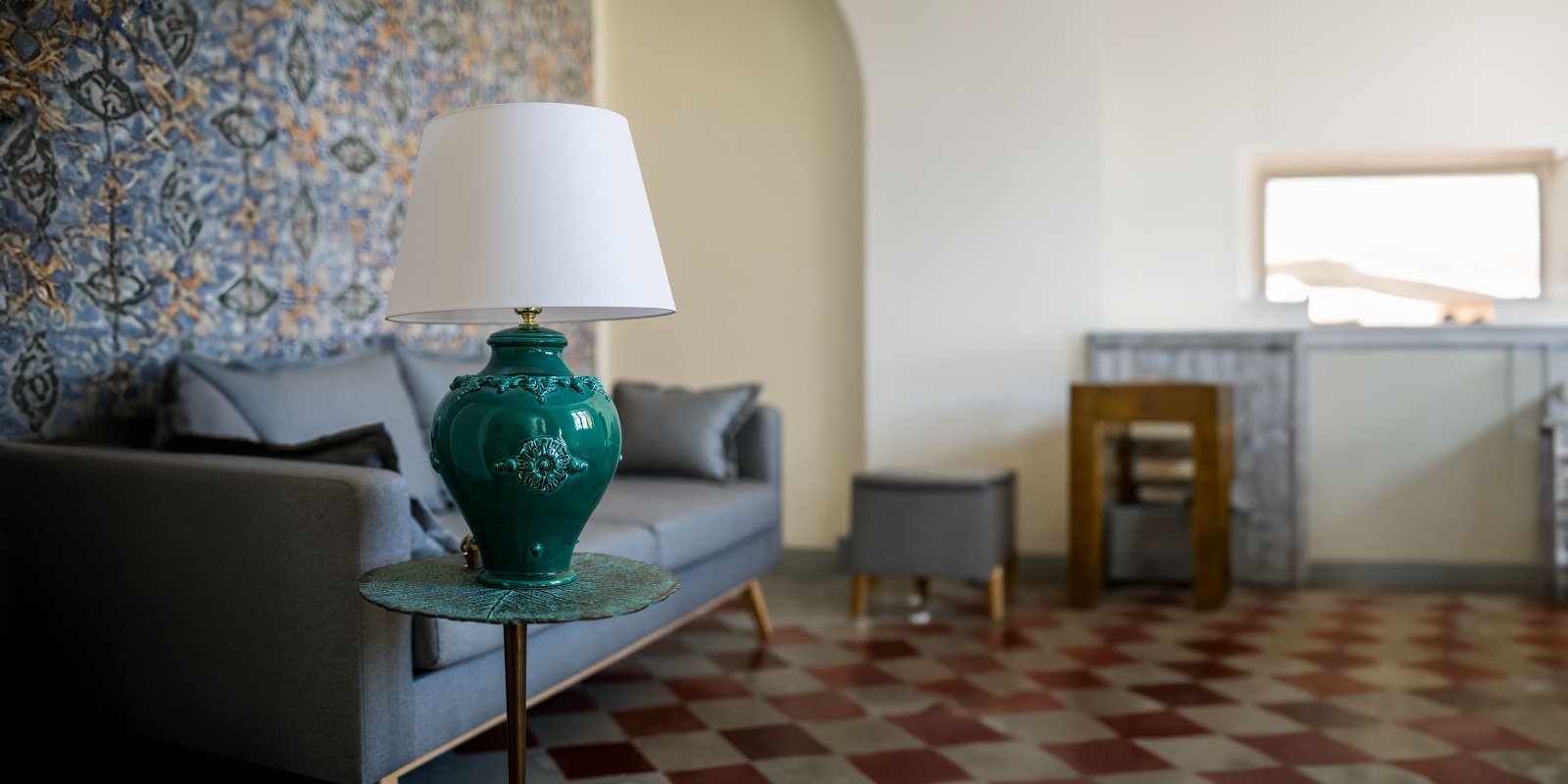 Hand-painted Caltagirone ceramic lamps in several decoration lines