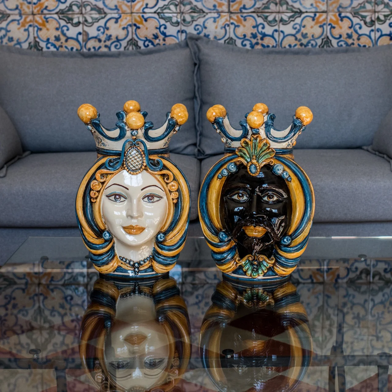 Moor’s Head Vases Handmade Italian ceramics